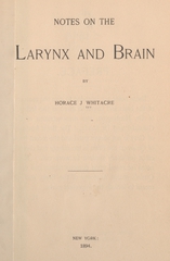 Notes on the larynx and brain