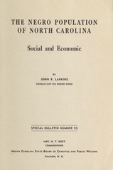 The Negro population of North Carolina: social and economic