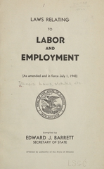 Laws relating to labor and employment: (as amended and in force July 1, 1943)