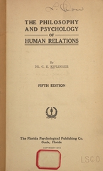 The philosophy and psychology of human relations