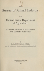 The Bureau of Animal Industry of the United States Department of Agriculture: its establishment, achievements, and current activities