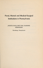 Penal, mental and medical-surgical institutions in Pennsylvania