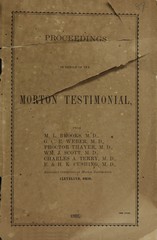 Proceedings in behalf of the Morton testimonial