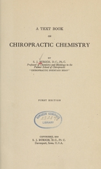 A text book on chiropractic chemistry