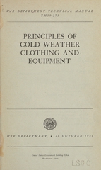 Principles of cold weather clothing and equipment