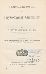 A laboratory manual of physiological chemistry