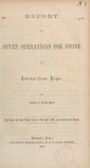 Report of seven operations for stone in thirty-three days