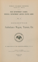 Description of ambulance wagon, travois, etc