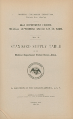 Standard supply table of the Medical Department United States Army