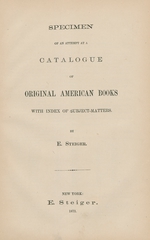 Specimen of an attempt at a catalogue of original American books: with index of subject-matters