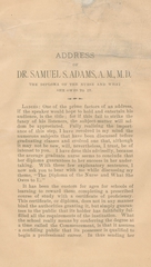 Address of Dr. Samuel S. Adams, A.M., M.D: the diploma of the nurse and what she owes to it