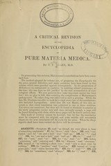 A critical revision of the Encyclopedia of pure materia medica