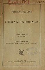The physiological laws of human increase