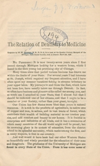 The relation of dentistry to medicine: response by W.W. Allport, M.D., D.D.S., to a toast at the Quarter Century Banquet of the Michigan State Dental Society, held at Detroit, March 29, 1882