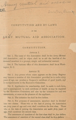 Constitution and by-laws of the Army Mutual Aid Association