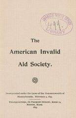 The American Invalid Aid Society: its aims and purposes