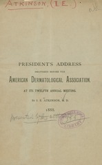 President's address delivered before the American Dermatological Association at its twelfth annual meeting