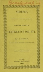 An address delivered in Waterville before the Oneida County Temperance Society