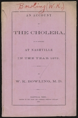 An account of the cholera, as it appeared at Nashville, in the year 1873