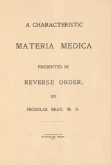 A characteristic materia medica presented in reverse order