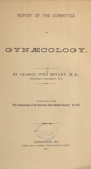 Report of the Committee on Gynaecology
