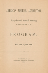Forty-second annual meeting, Washington, D.C: program, May 5th to 8th, 1891