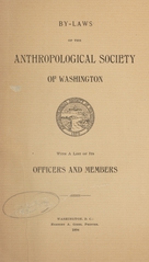 By-laws of the Anthropological Society of Washington: with a list of its officers and members
