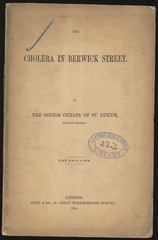 The cholera in Berwick Street