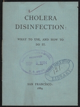 Cholera disinfection : what to use and how to do it