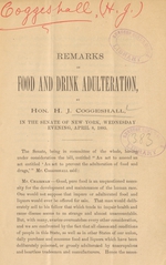 Remarks on food and drink adulteration