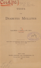 Tests for diabetes mellitus