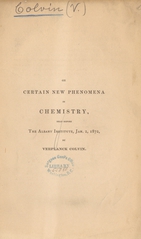 On certain new phenomena in chemistry: read before the Albany Institute, Jan. 2, 1872