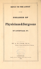 Reply to the action of the College of Physicians & Surgeons of Louisville, Ky
