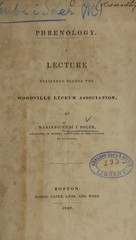 Phrenology, a lecture delivered before the Woodville Lyceum Association