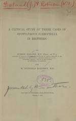 A clinical study of three cases of spontaneous haemophilia in brothers