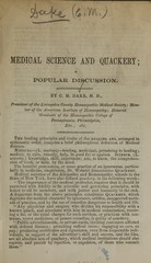 Medical science and quackery, a popular discussion
