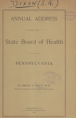 Annual address before the State Board of Health of Pennsylvania