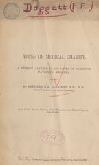 Abuse of medical charity: a remedy applied in 3000 cases of out-door patients, results