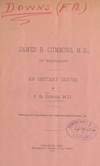 James R. Cumming, M.D., of Bridgeport: an obituary sketch
