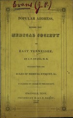 Popular address, delivered before the Medical Society of East Tennessee
