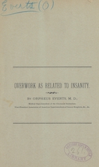 Overwork as related to insanity