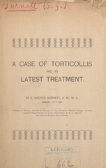 A case of torticollis and its latest treatment
