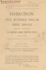 Vivisection: five hundred dollar prize essays