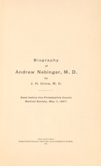 Biography of Andrew Nebinger, M.D