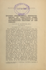 Epidemic cerebrospinal meningitis: report of thirty-four cases, with especial reference to the bacteriologic features of the disease