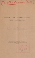 Reform in the government of medical schools