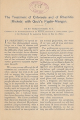 The treatment of chlorosis and of rhachitis (rickets) with Gude's pepto-mangan