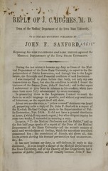 Reply to a certain document published by John F. Sanford, exposing his base falsehoods and dark designs against the medical department of the Iowa State University