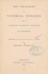 New treatment of venereal diseases and of ulcerative syphilitic affections by iodoform