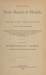 Rules and regulations issued by the State Board: extracts from report of State Health Commission of 1879 and 1880, copy of act establishing State Board of Health (approved March 7, 1881), extract from laws relative to "public offenses", etc. : to which is added a nosological table